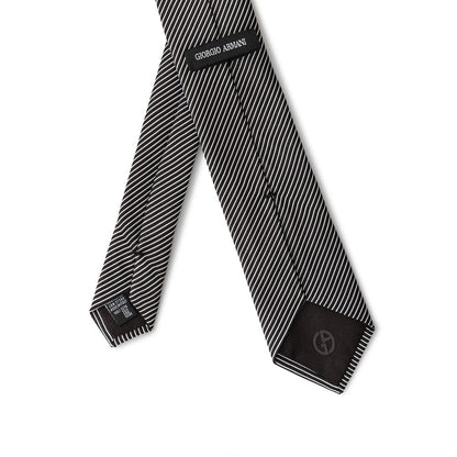 Cravates et nœud papillon en soie noire Giorgio Armani