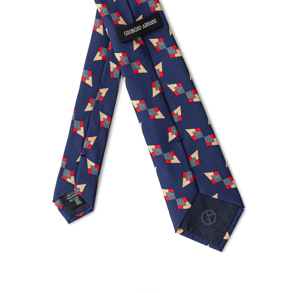 Cravates et nœud papillon en soie bleue Giorgio Armani