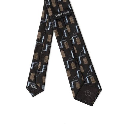 Cravates et nœud papillon en soie noire Giorgio Armani
