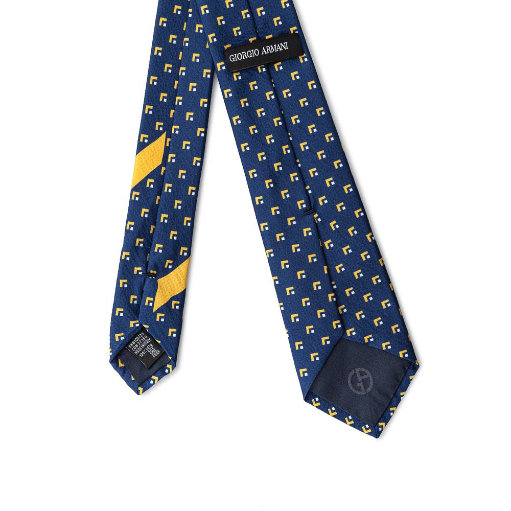 Cravates et nœud papillon en soie bleue Giorgio Armani