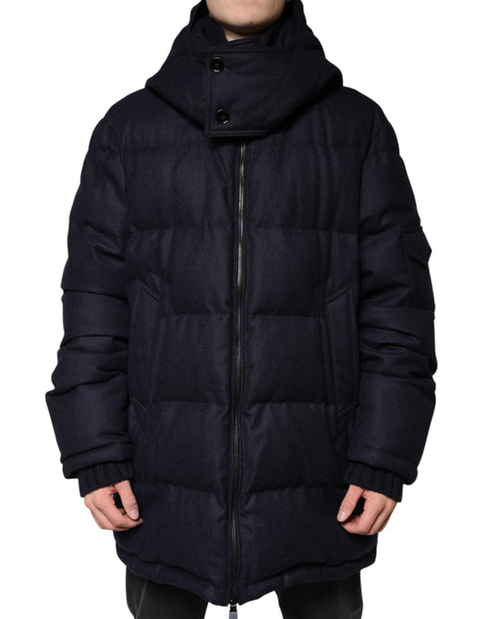 Chaqueta acolchada con capucha de nailon negro de Dolce &amp; Gabbana para hombre