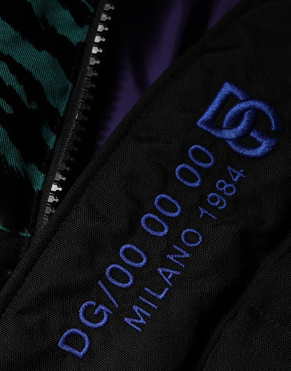 Chaqueta acolchada de nailon negra con cremallera completa para hombre de Dolce &amp; Gabbana