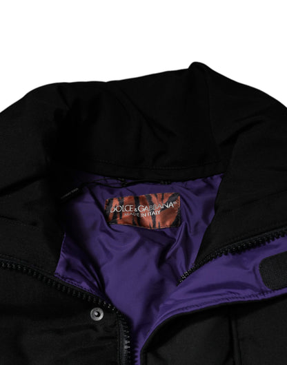 Chaqueta acolchada de nailon negra con cremallera completa para hombre de Dolce &amp; Gabbana