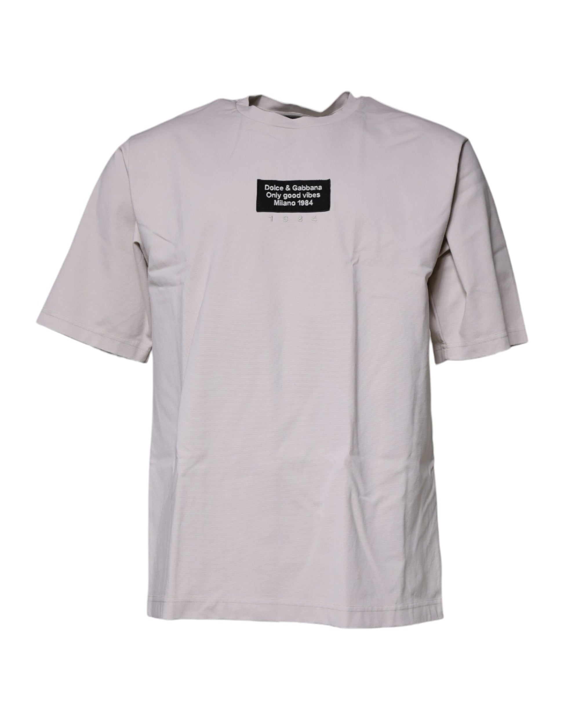 Dolce & Gabbana Beige DG Logo Crew Neck Short Sleeves T-shirt – IT48 | M par Dolce & Gabbana | Disponible sur Sandy Store ByNet