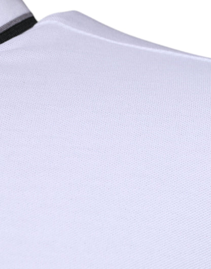 Polo de algodón blanco con cuello de corona de Dolce &amp; Gabbana
