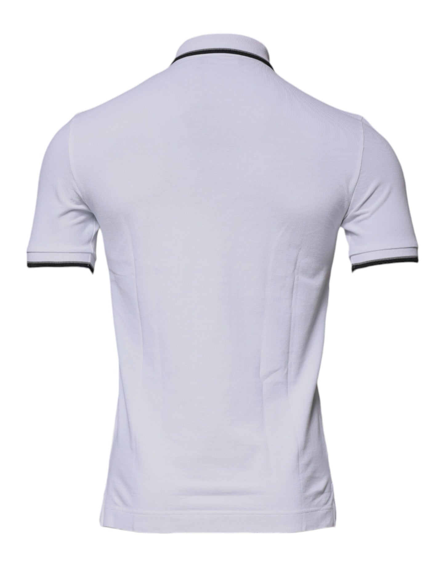 Polo de algodón blanco con cuello de corona de Dolce &amp; Gabbana