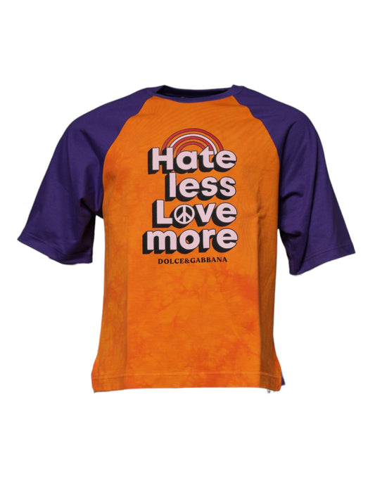 Camiseta de manga corta con estampado gráfico naranja y morado de Dolce &amp; Gabbana