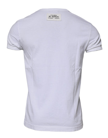 Camiseta de manga corta con cuello redondo y rayas blancas de Dolce &amp; Gabbana