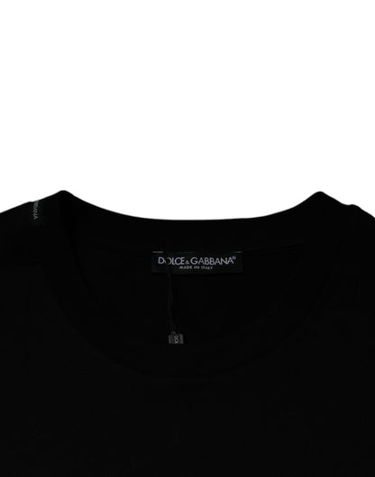 Camiseta negra de manga corta con cuello redondo de Dolce &amp; Gabbana