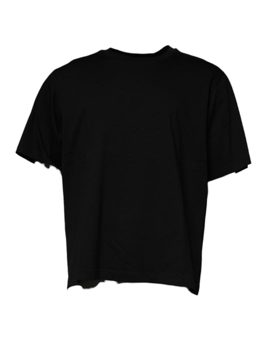 Camiseta negra de manga corta con cuello redondo de Dolce &amp; Gabbana