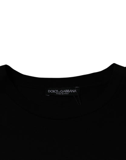 Camiseta negra de manga corta con cuello redondo de Dolce &amp; Gabbana