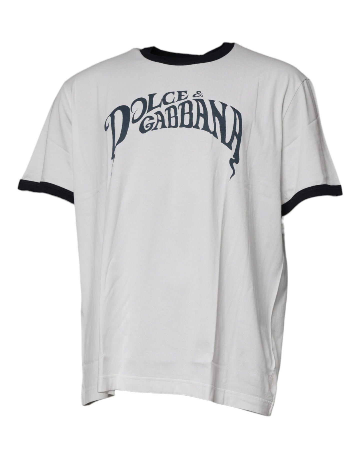 Dolce &amp; Gabbana White Graphic Print Cotton Crew Neck T-shirt