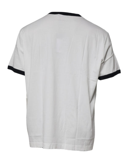 Dolce &amp; Gabbana White Graphic Print Cotton Crew Neck T-shirt