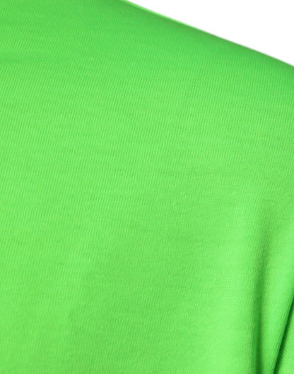 Camiseta de algodón con cuello redondo y logotipo DG verde de Dolce &amp; Gabbana