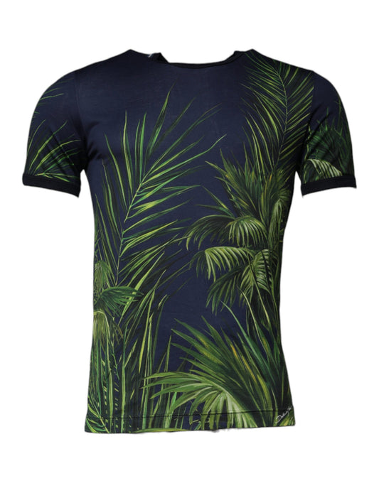 Camiseta de manga corta con cuello redondo y estampado de árbol azul de Dolce &amp; Gabbana