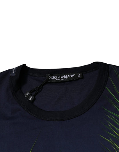Camiseta de manga corta con cuello redondo y estampado de árbol azul de Dolce &amp; Gabbana