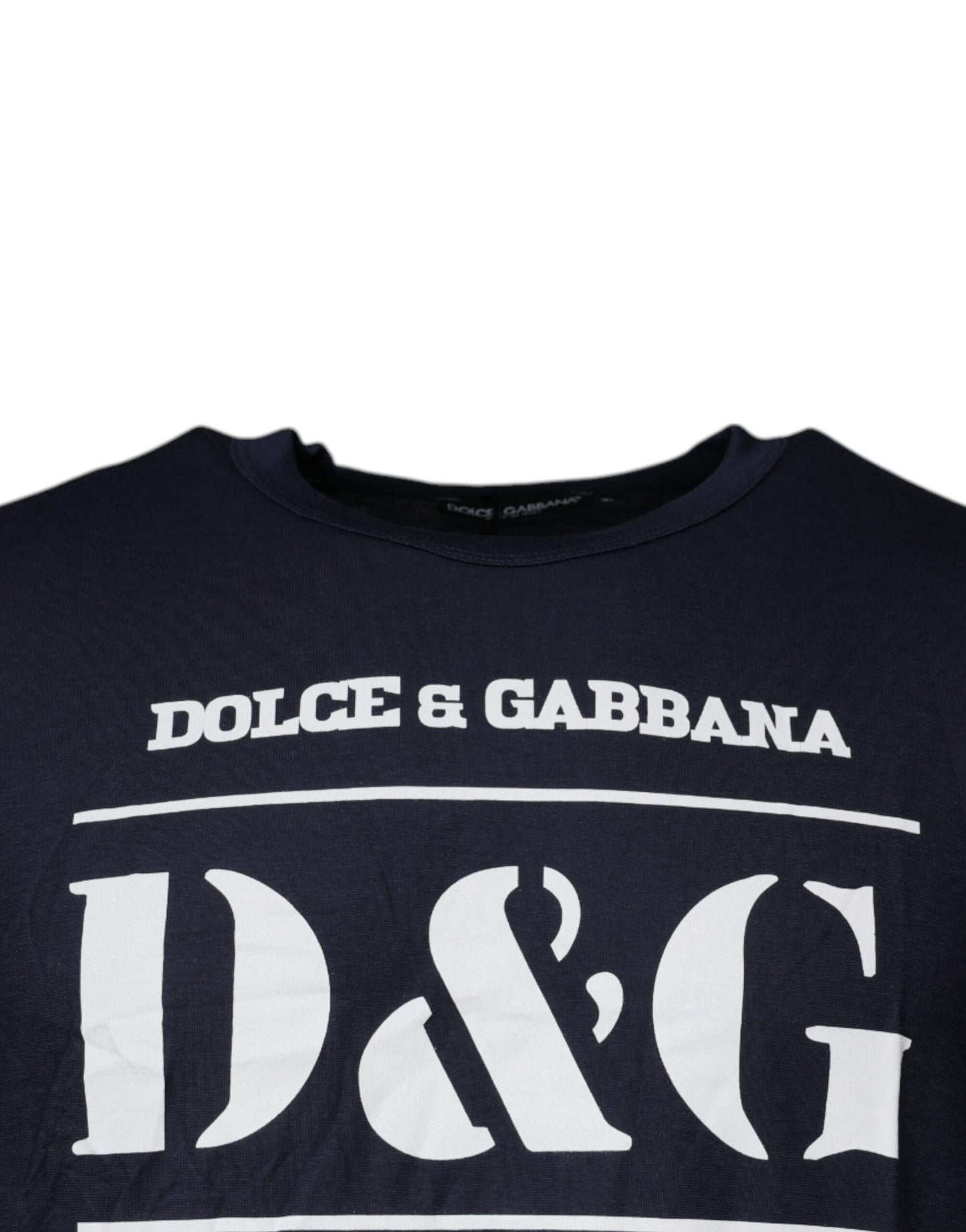Camiseta de algodón con cuello redondo azul D&amp;G King Of Love de Dolce &amp; Gabbana