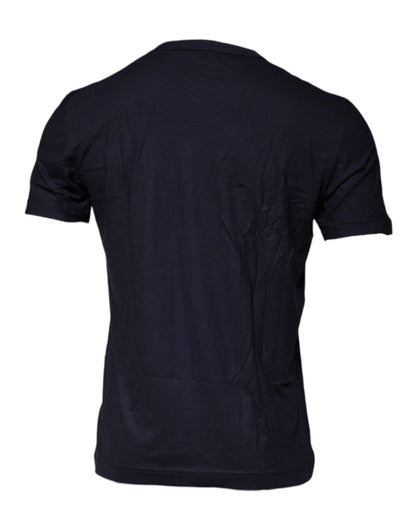 Camiseta de algodón con cuello redondo azul D&amp;G King Of Love de Dolce &amp; Gabbana