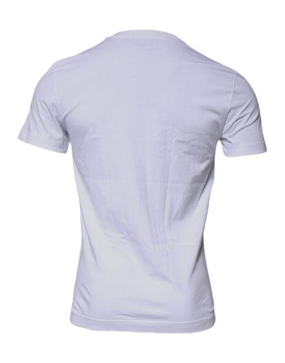 Camiseta blanca de algodón con cuello redondo y logotipo DG de Dolce &amp; Gabbana