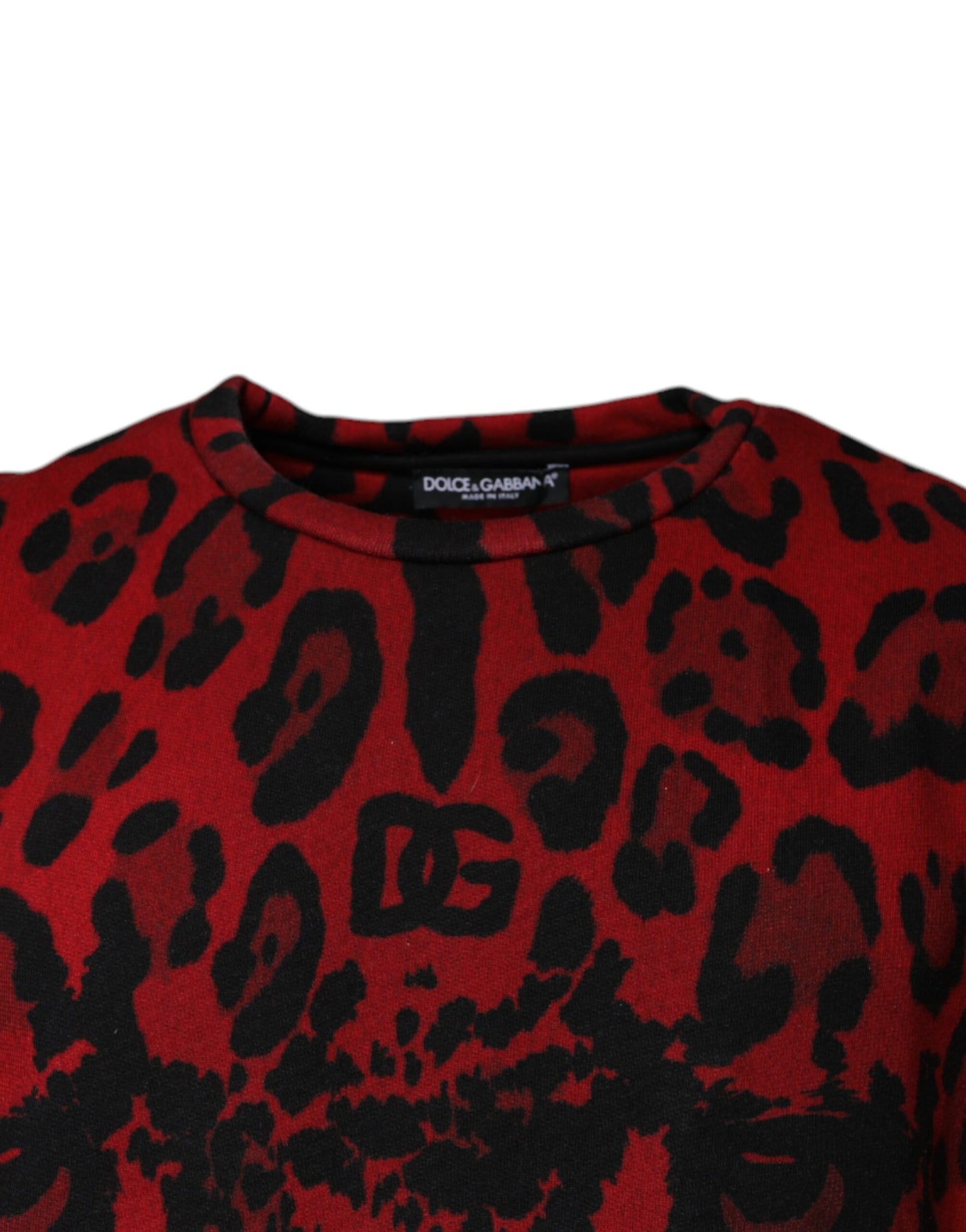 Camiseta sin mangas de algodón con estampado de leopardo rojo de Dolce &amp; Gabbana
