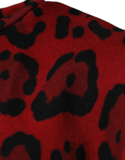 Camiseta sin mangas de algodón con estampado de leopardo rojo de Dolce &amp; Gabbana