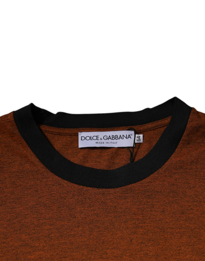 Camiseta de algodón con cuello redondo y logotipo DG marrón de Dolce &amp; Gabbana