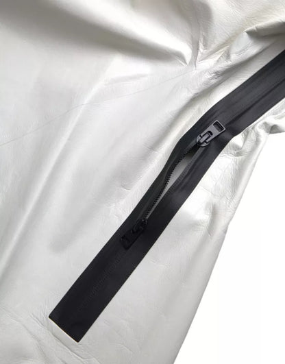 Chaqueta impermeable de cuero blanco para hombre de Bottega Veneta