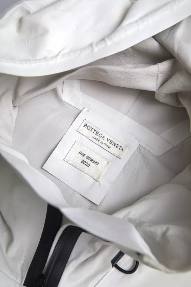 Chaqueta impermeable de cuero blanco para hombre de Bottega Veneta
