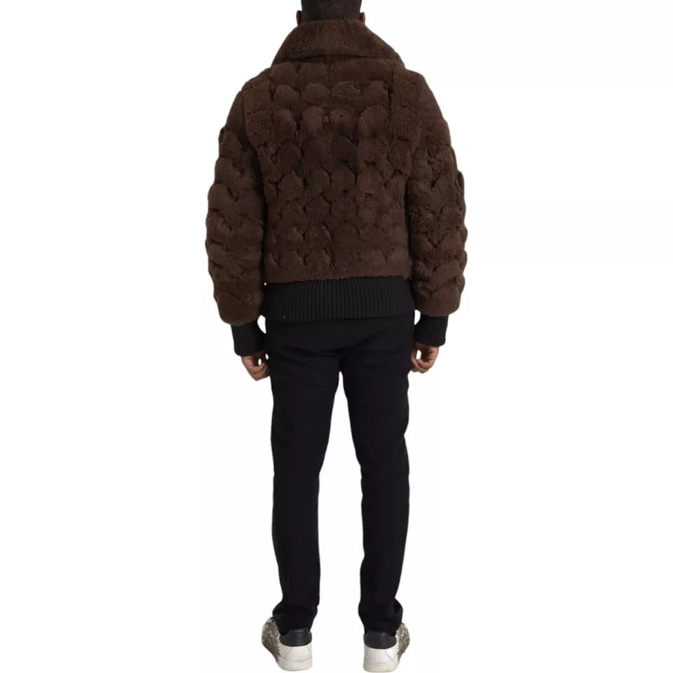 Chaqueta de piel de cordero marrón de Bottega Veneta
