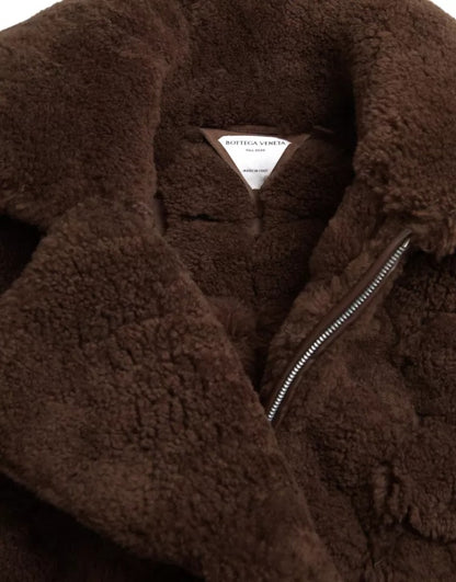 Chaqueta de piel de cordero marrón de Bottega Veneta