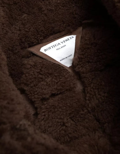 Chaqueta de piel de cordero marrón de Bottega Veneta