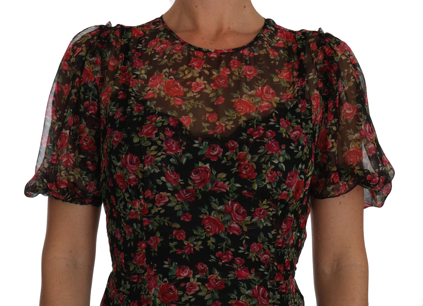 Dolce &amp; Gabbana Elegant Floral A-Line Silk Dress