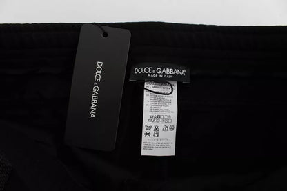 Dolce &amp; Gabbana Black Gray Wool Casual Trousers Stripe Pants