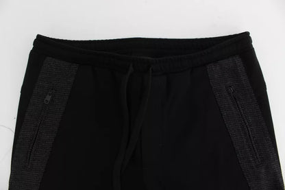 Dolce &amp; Gabbana Black Gray Wool Casual Trousers Stripe Pants