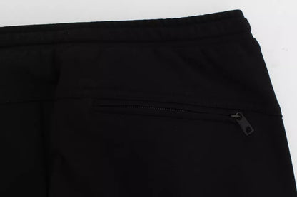 Dolce &amp; Gabbana Black Gray Wool Casual Trousers Stripe Pants