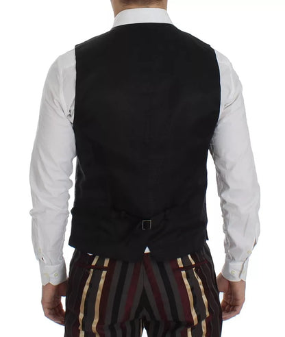 Traje de chaleco de tres piezas ajustado con rayas multicolor de Dolce &amp; Gabbana