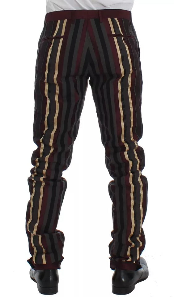 Traje de chaleco de tres piezas ajustado con rayas multicolor de Dolce &amp; Gabbana