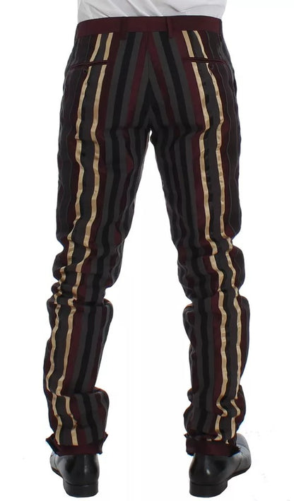Traje de chaleco de tres piezas ajustado con rayas multicolor de Dolce &amp; Gabbana