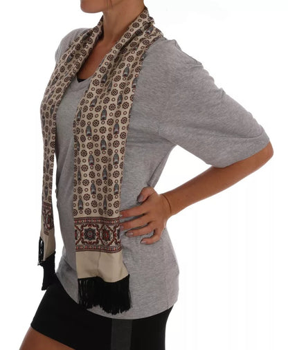 Dolce & Gabbana Gray Cotton Owl Silk Scarf Top T-shirt – IT44 | L par Dolce & Gabbana | Disponible sur Sandy Store ByNet