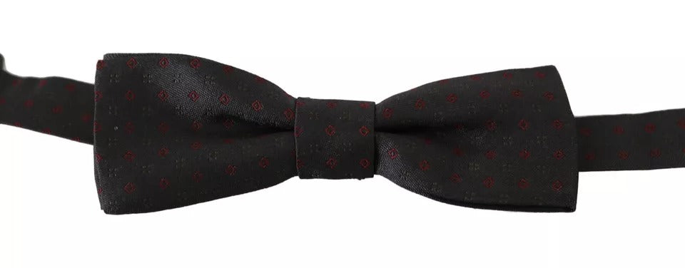 Dolce & Gabbana Gray Dotted Silk Adjustable Neck Bow Tie – par Dolce & Gabbana | Disponible sur Sandy Store ByNet