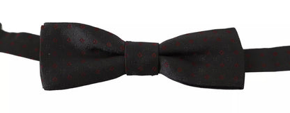 Dolce & Gabbana Gray Dotted Silk Adjustable Neck Bow Tie – par Dolce & Gabbana | Disponible sur Sandy Store ByNet