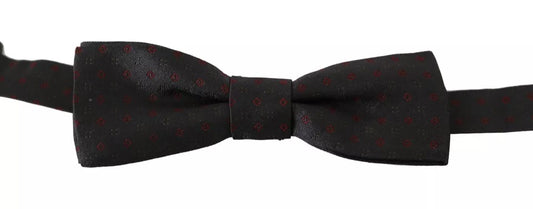 Dolce & Gabbana Gray Dotted Silk Adjustable Neck Bow Tie – par Dolce & Gabbana | Disponible sur Sandy Store ByNet