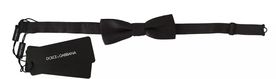 Dolce & Gabbana Gray Dotted Silk Adjustable Neck Bow Tie – par Dolce & Gabbana | Disponible sur Sandy Store ByNet