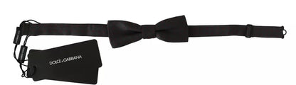 Dolce & Gabbana Gray Dotted Silk Adjustable Neck Bow Tie – par Dolce & Gabbana | Disponible sur Sandy Store ByNet