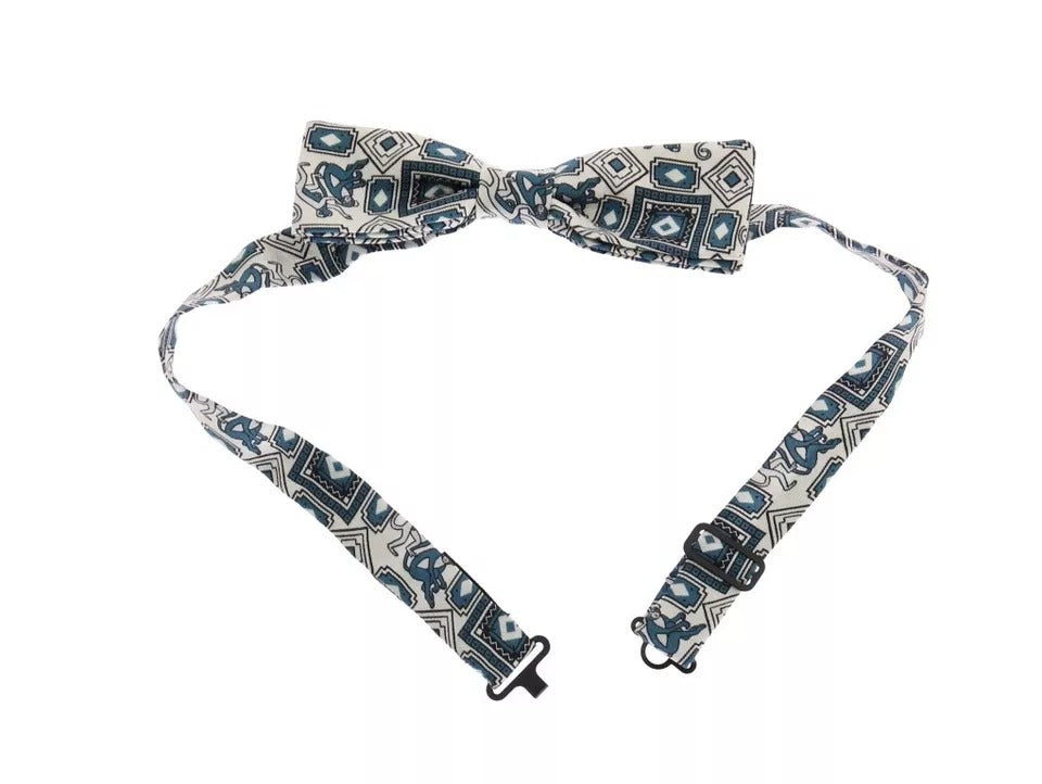 Conjunto de regalo con cinturón de cuero y pajarita de seda azul y blanco de Dolce &amp; Gabbana