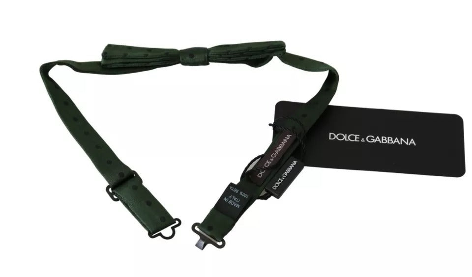 Dolce & Gabbana Green Silk Dotted Mens Necktie Bow Tie – par Dolce & Gabbana | Disponible sur Sandy Store ByNet