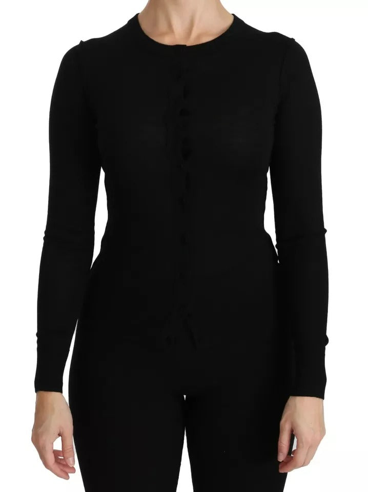 Blusa de manga larga de lana virgen negra de Dolce &amp; Gabbana