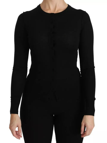 Blusa de manga larga de lana virgen negra de Dolce &amp; Gabbana