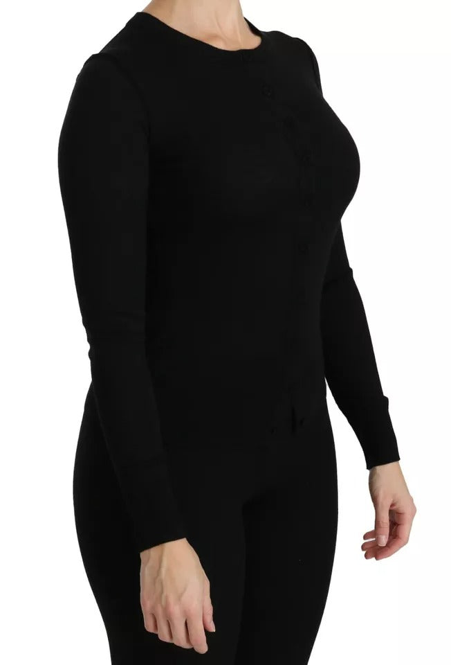 Blusa de manga larga de lana virgen negra de Dolce &amp; Gabbana