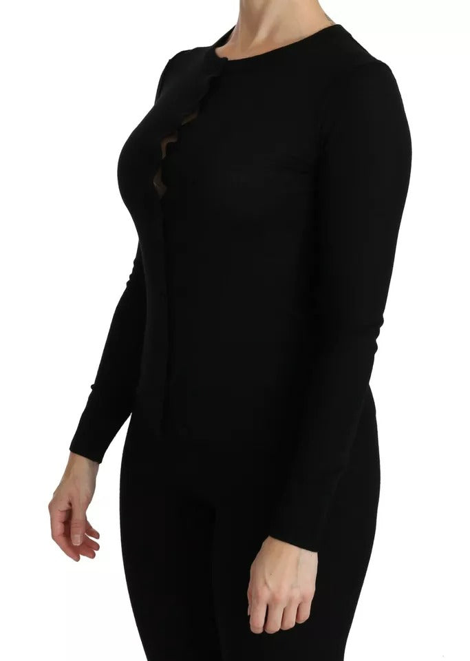 Blusa de manga larga de lana virgen negra de Dolce &amp; Gabbana